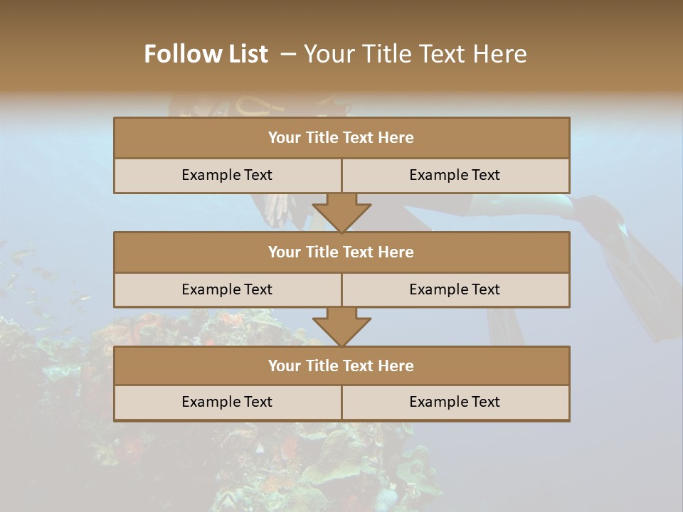 A Diver Floating Over A Coral Reef In The Caribbean Sea PowerPoint Template