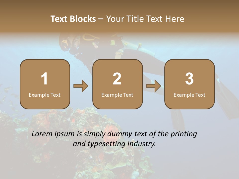 A Diver Floating Over A Coral Reef In The Caribbean Sea PowerPoint Template