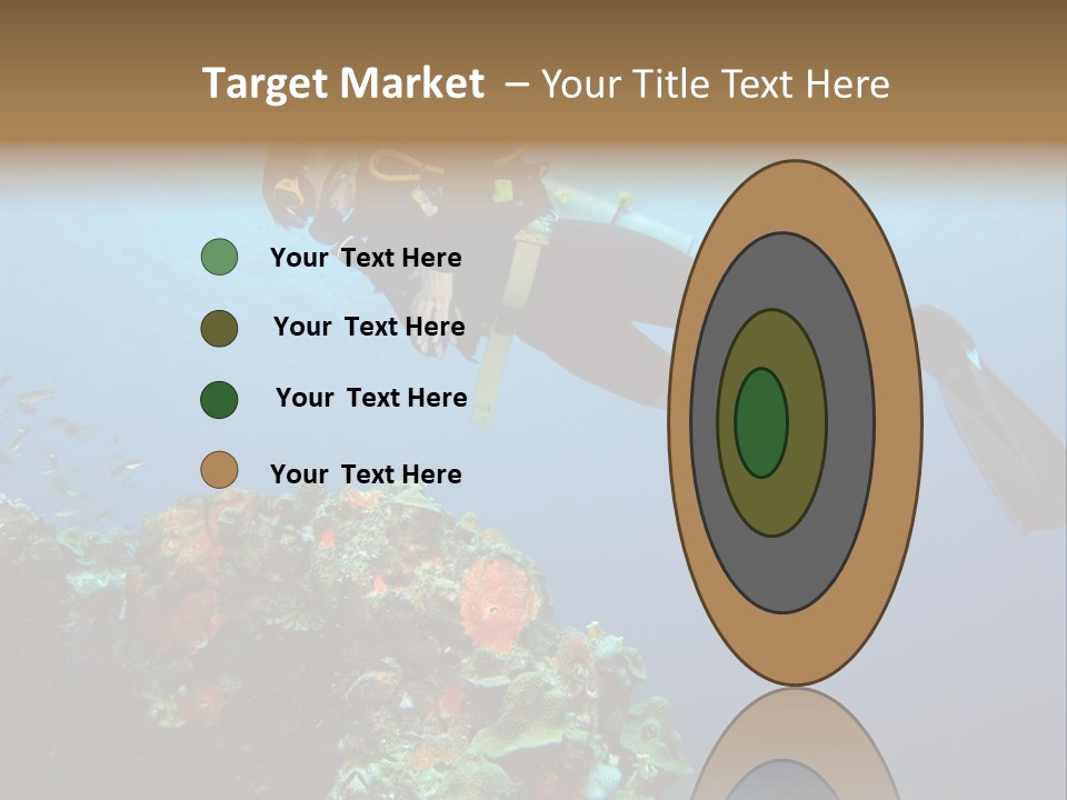 A Diver Floating Over A Coral Reef In The Caribbean Sea PowerPoint Template