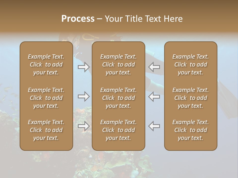 A Diver Floating Over A Coral Reef In The Caribbean Sea PowerPoint Template
