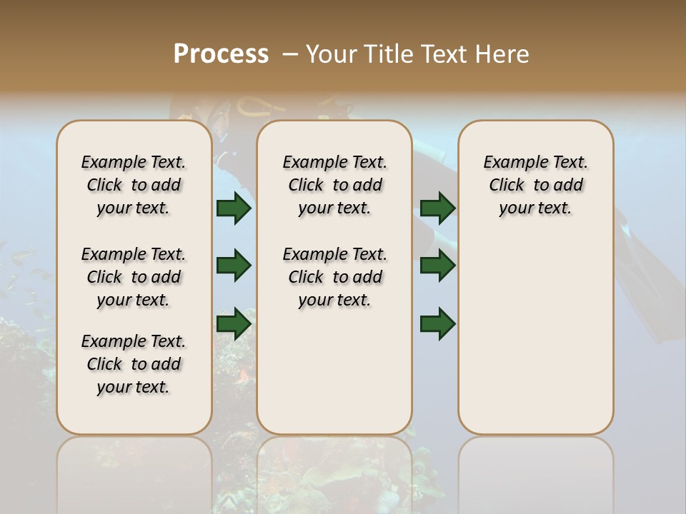 A Diver Floating Over A Coral Reef In The Caribbean Sea PowerPoint Template