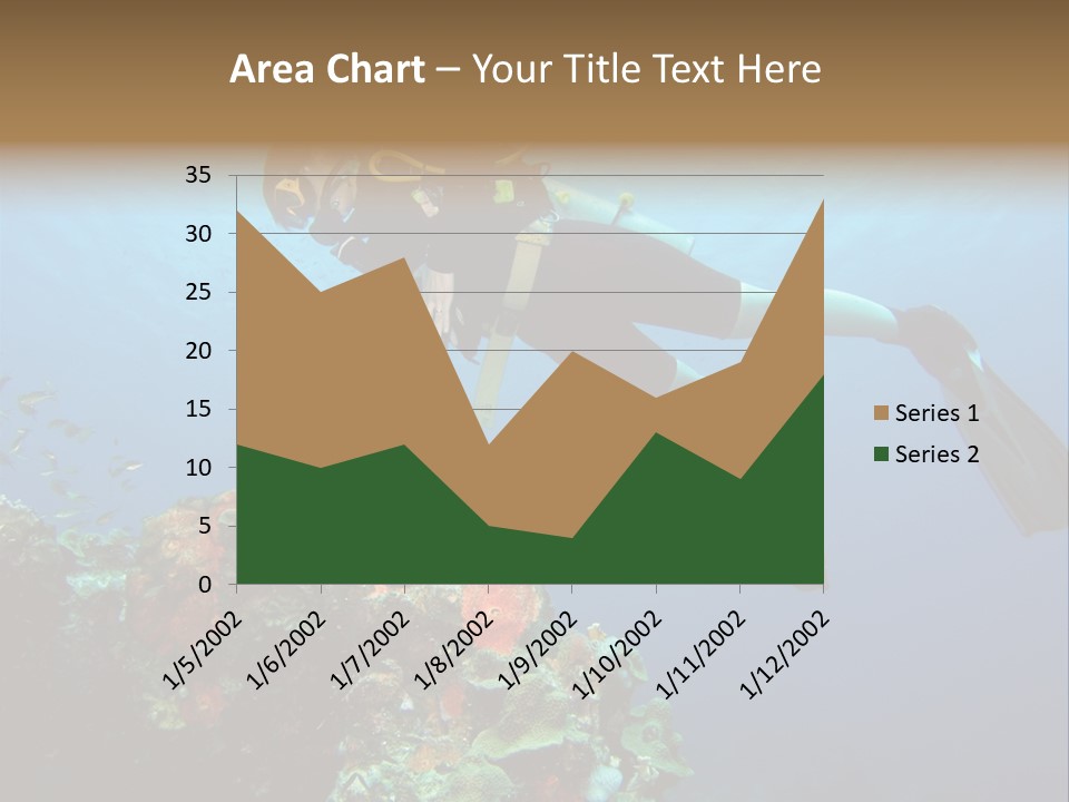 A Diver Floating Over A Coral Reef In The Caribbean Sea PowerPoint Template