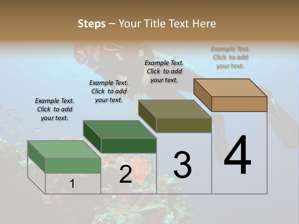 A Diver Floating Over A Coral Reef In The Caribbean Sea PowerPoint Template