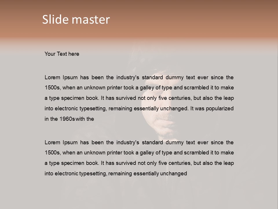 Dark And Moody Portrait Of A Menacing Male PowerPoint Template