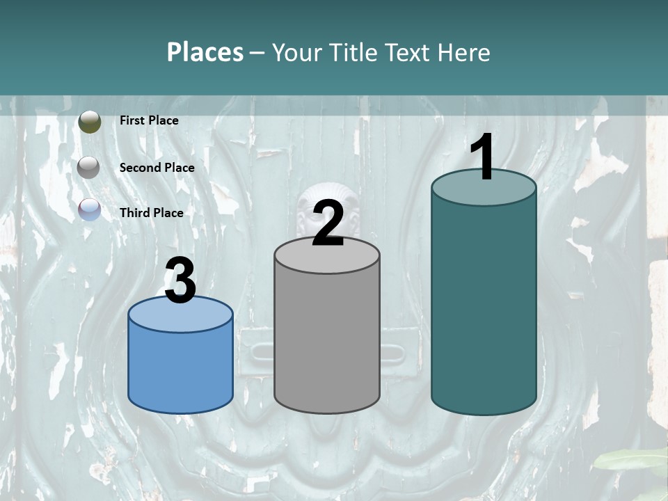Antiqued Door And Knocker PowerPoint Template