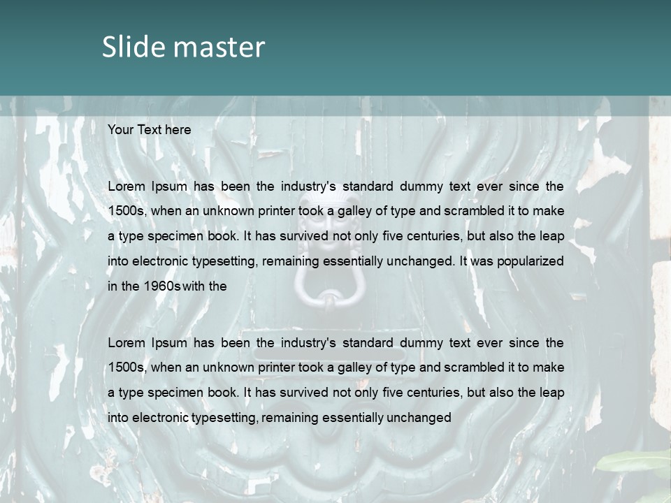 Antiqued Door And Knocker PowerPoint Template