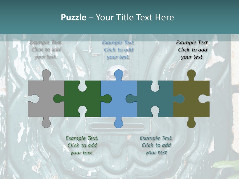 Antiqued Door And Knocker PowerPoint Template