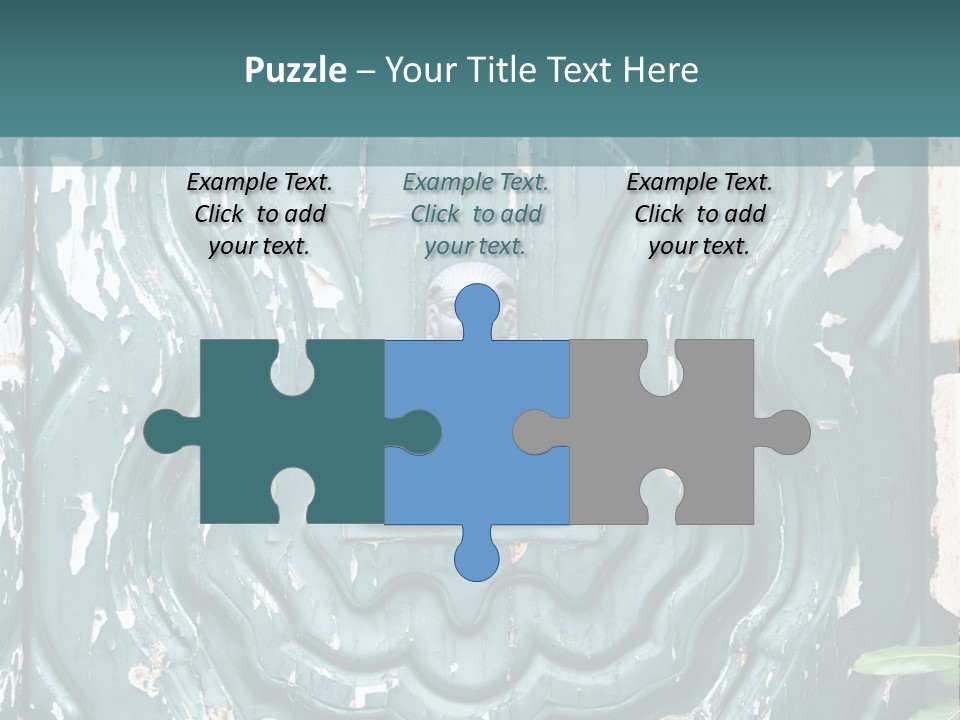 Antiqued Door And Knocker PowerPoint Template