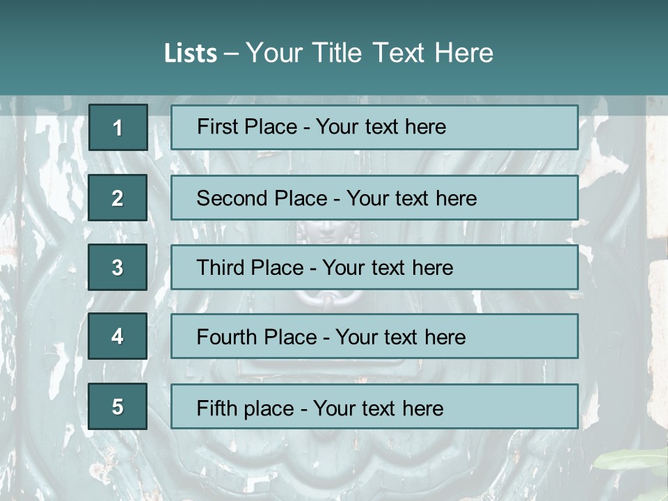 Antiqued Door And Knocker PowerPoint Template