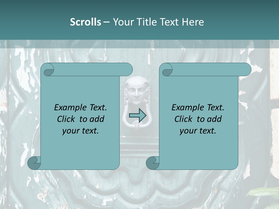 Antiqued Door And Knocker PowerPoint Template