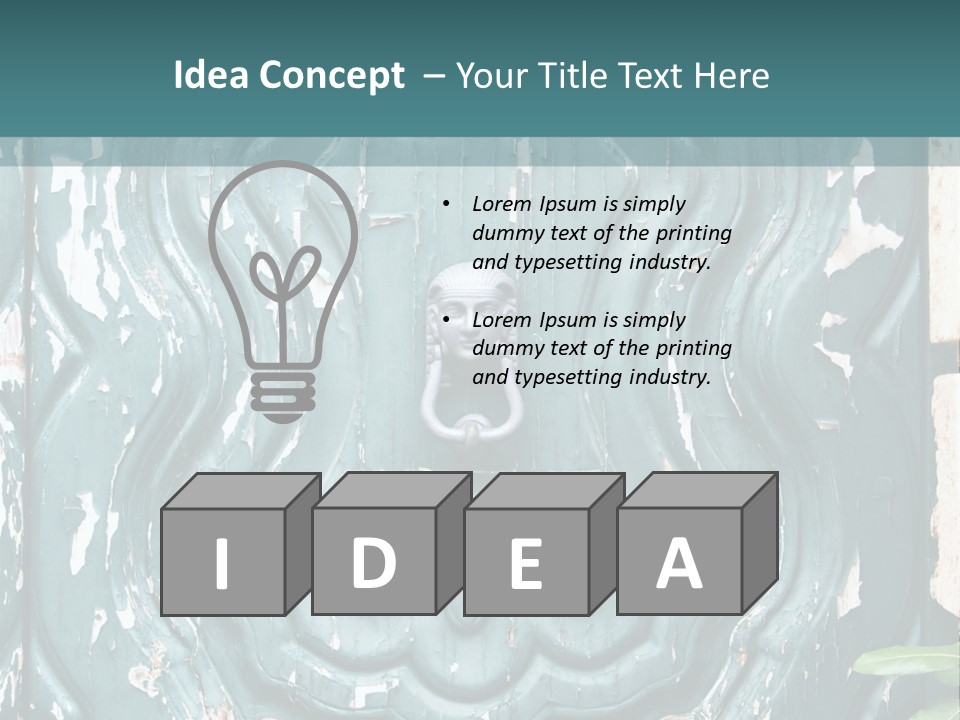 Antiqued Door And Knocker PowerPoint Template