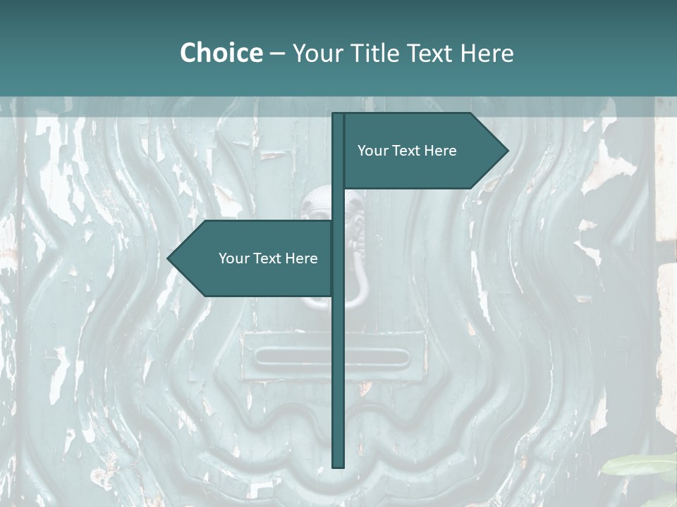 Antiqued Door And Knocker PowerPoint Template