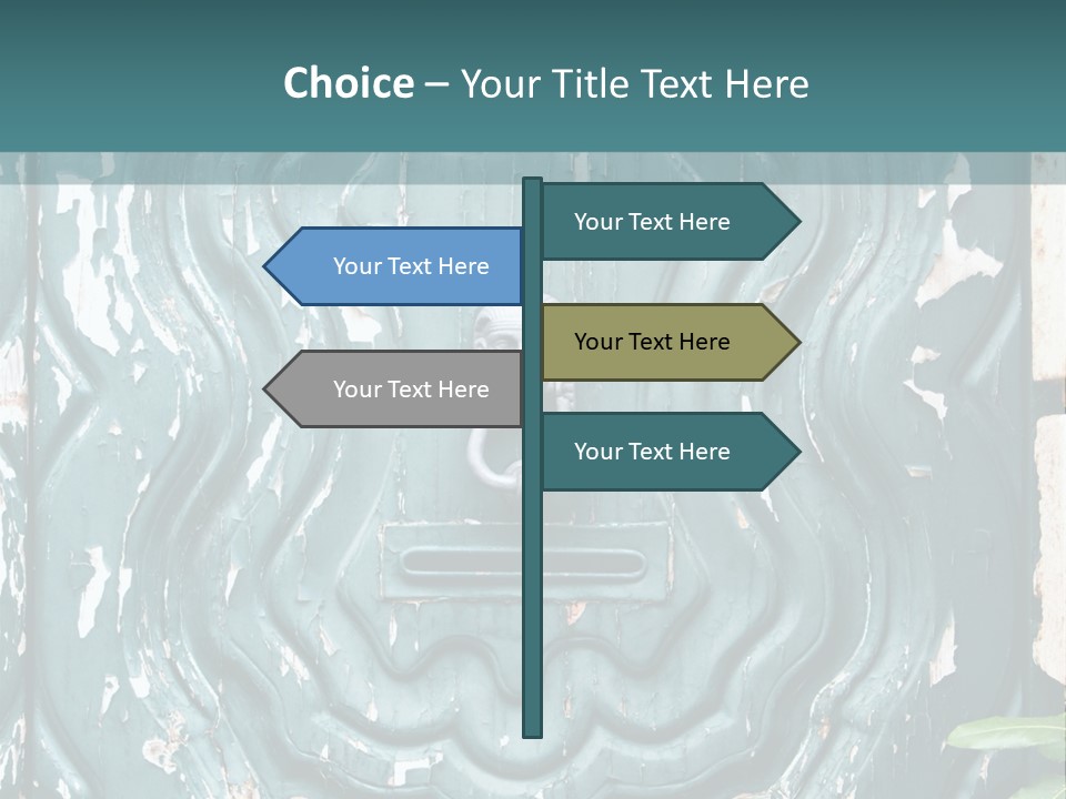 Antiqued Door And Knocker PowerPoint Template