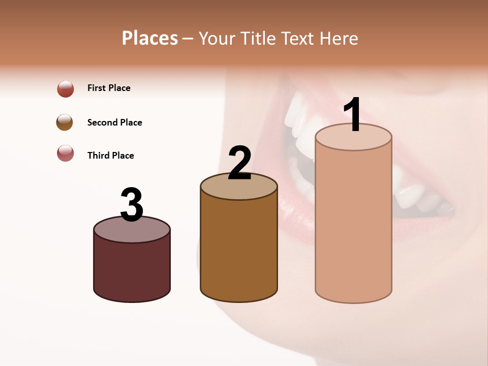 Beautiful Young Woman. Isolated Over White Background PowerPoint Template