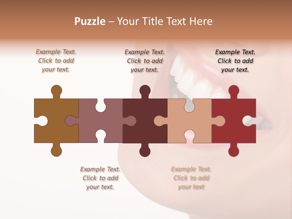 Beautiful Young Woman. Isolated Over White Background PowerPoint Template