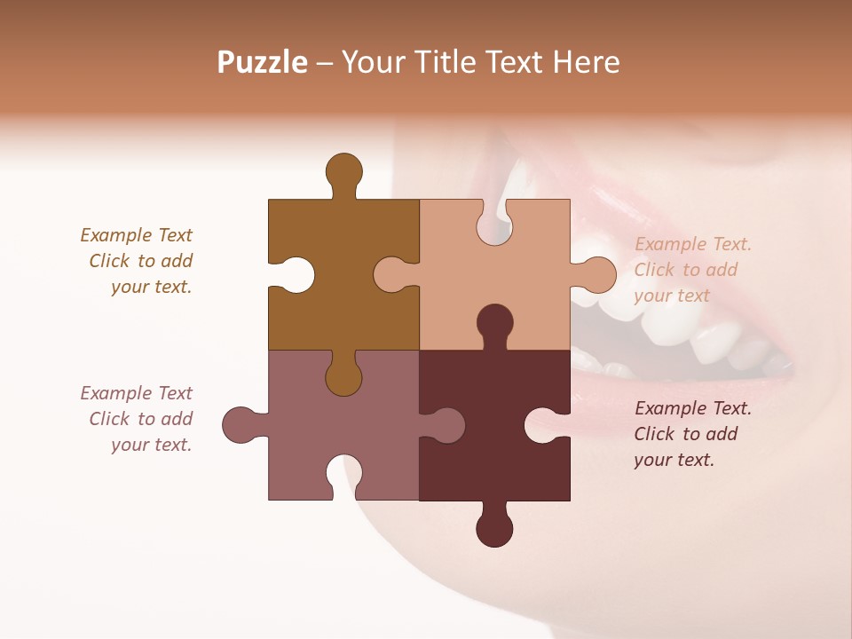 Beautiful Young Woman. Isolated Over White Background PowerPoint Template