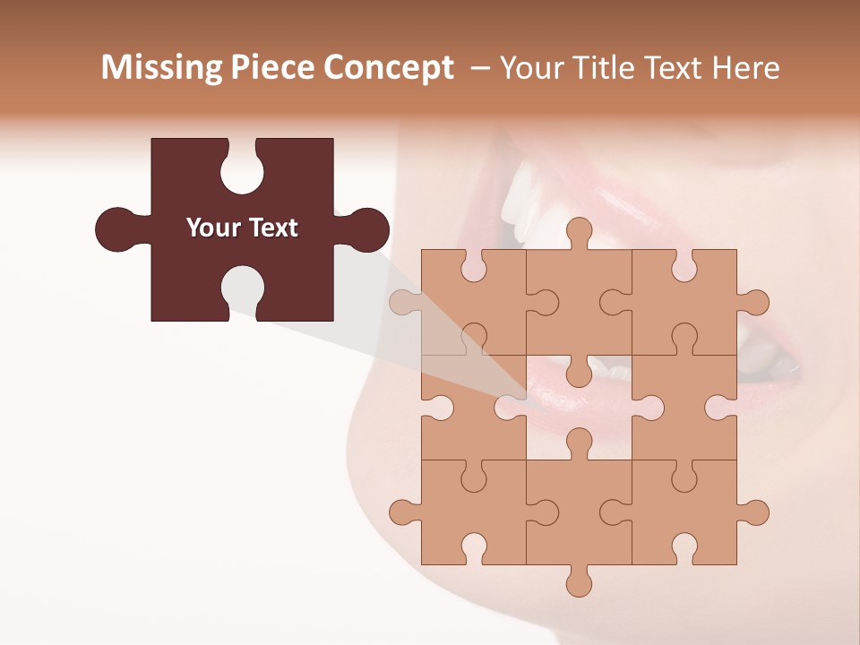 Beautiful Young Woman. Isolated Over White Background PowerPoint Template