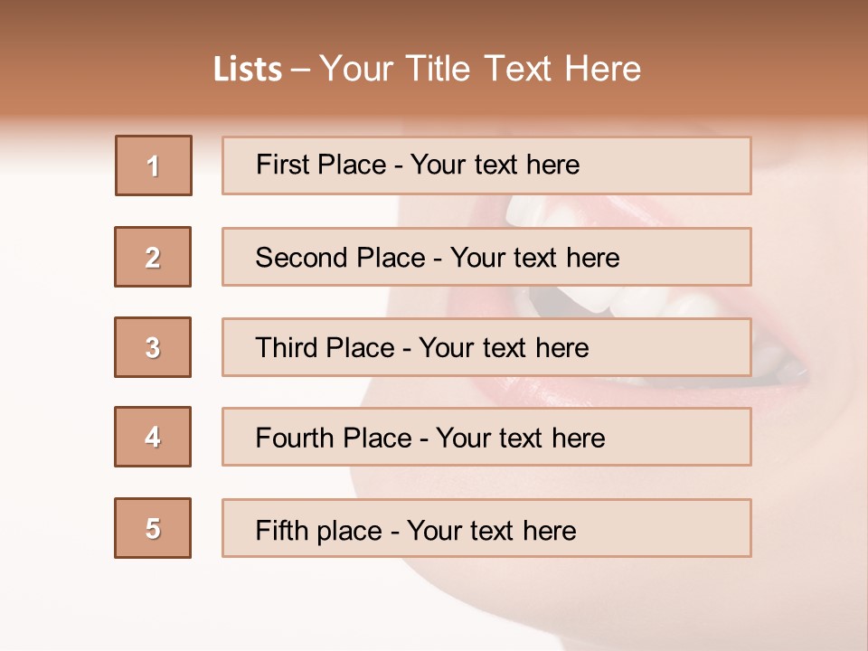 Beautiful Young Woman. Isolated Over White Background PowerPoint Template