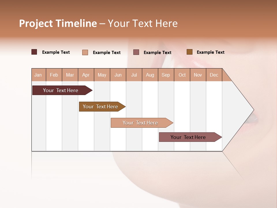 Beautiful Young Woman. Isolated Over White Background PowerPoint Template