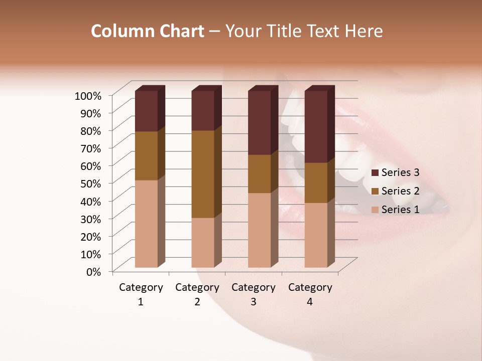 Beautiful Young Woman. Isolated Over White Background PowerPoint Template