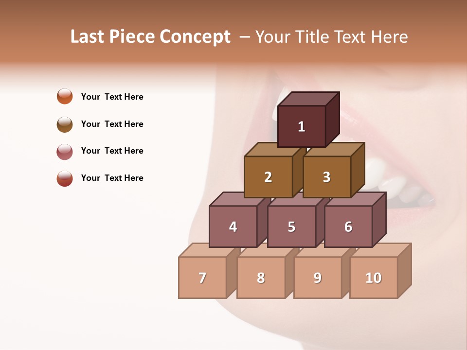 Beautiful Young Woman. Isolated Over White Background PowerPoint Template