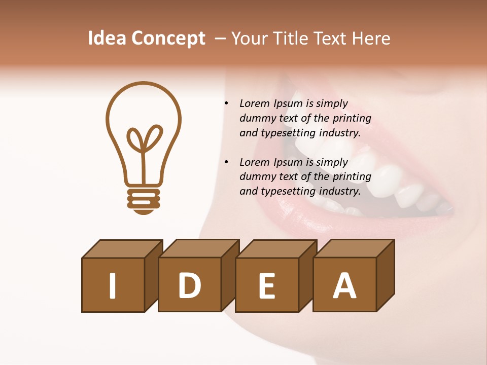 Beautiful Young Woman. Isolated Over White Background PowerPoint Template