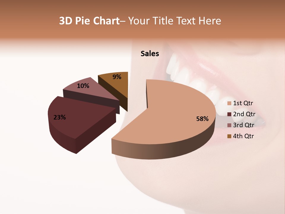 Beautiful Young Woman. Isolated Over White Background PowerPoint Template