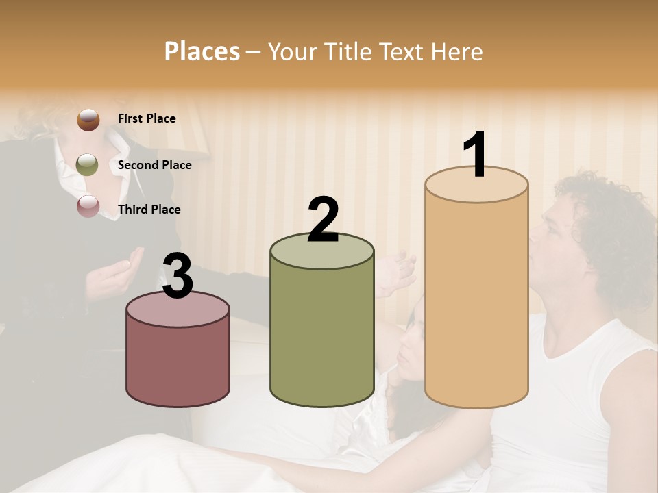 Couple In Bed While An Angry Woman Stand Next To The Bed PowerPoint Template
