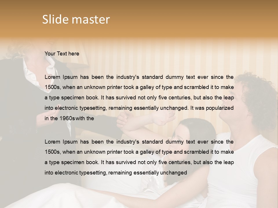 Couple In Bed While An Angry Woman Stand Next To The Bed PowerPoint Template