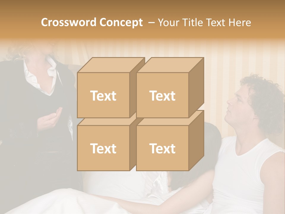 Couple In Bed While An Angry Woman Stand Next To The Bed PowerPoint Template