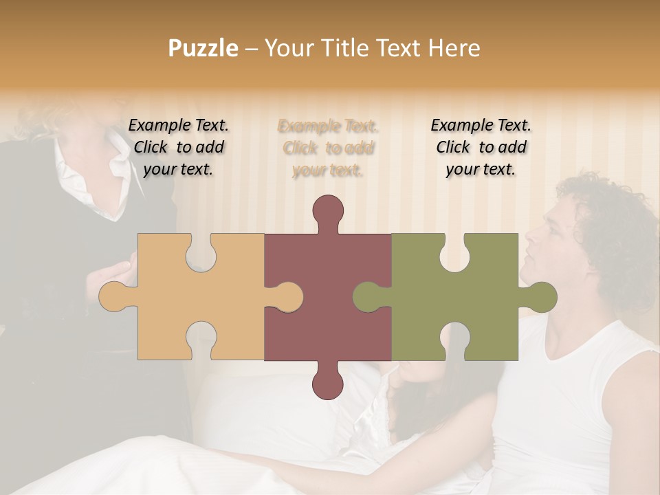 Couple In Bed While An Angry Woman Stand Next To The Bed PowerPoint Template