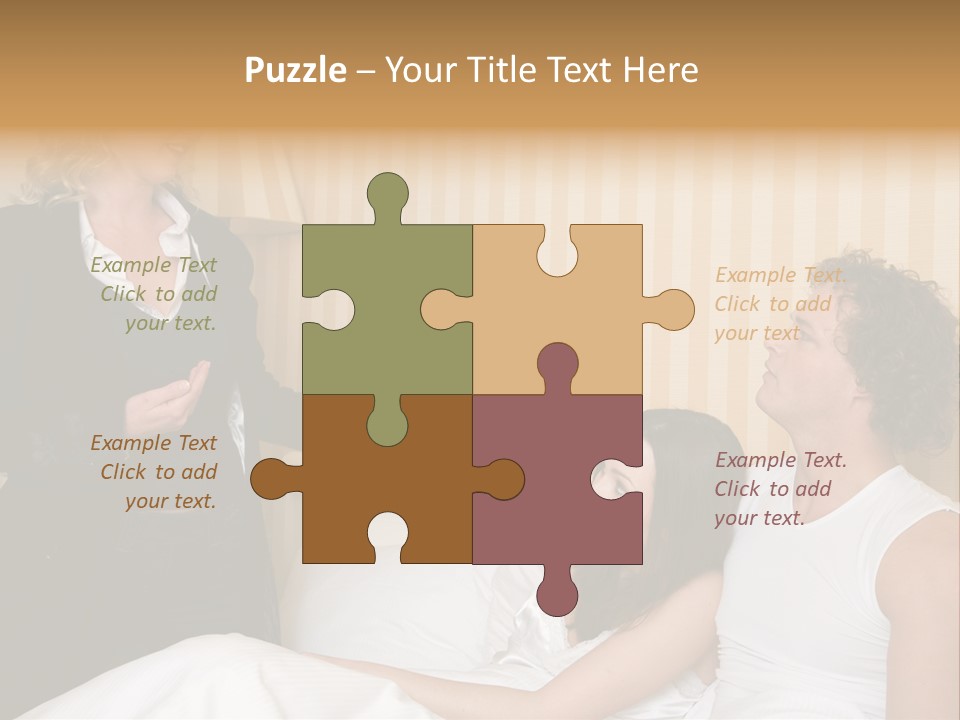 Couple In Bed While An Angry Woman Stand Next To The Bed PowerPoint Template