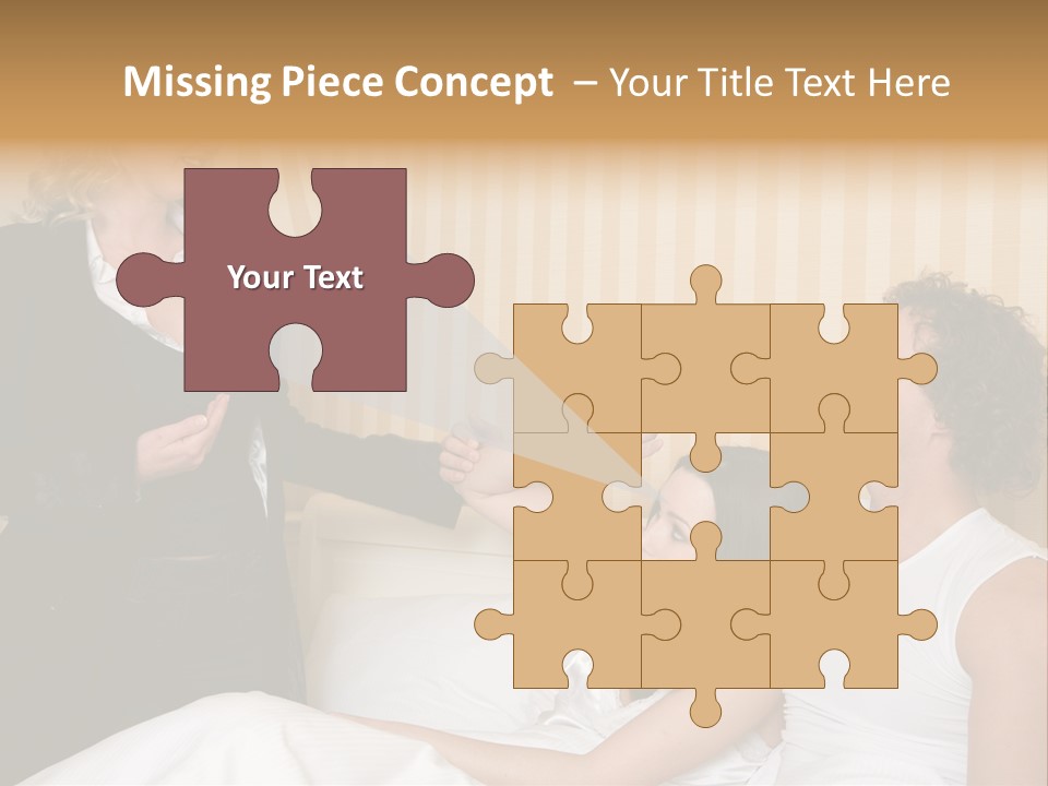 Couple In Bed While An Angry Woman Stand Next To The Bed PowerPoint Template