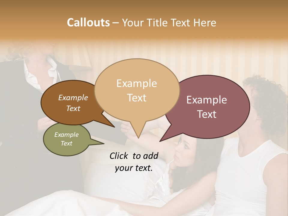 Couple In Bed While An Angry Woman Stand Next To The Bed PowerPoint Template