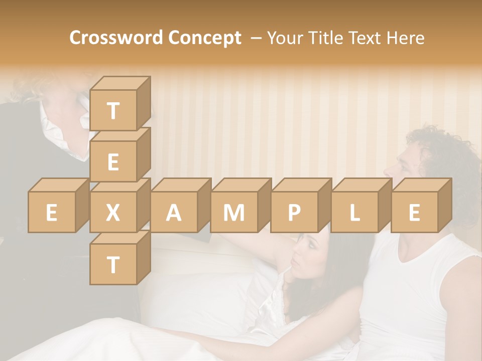 Couple In Bed While An Angry Woman Stand Next To The Bed PowerPoint Template