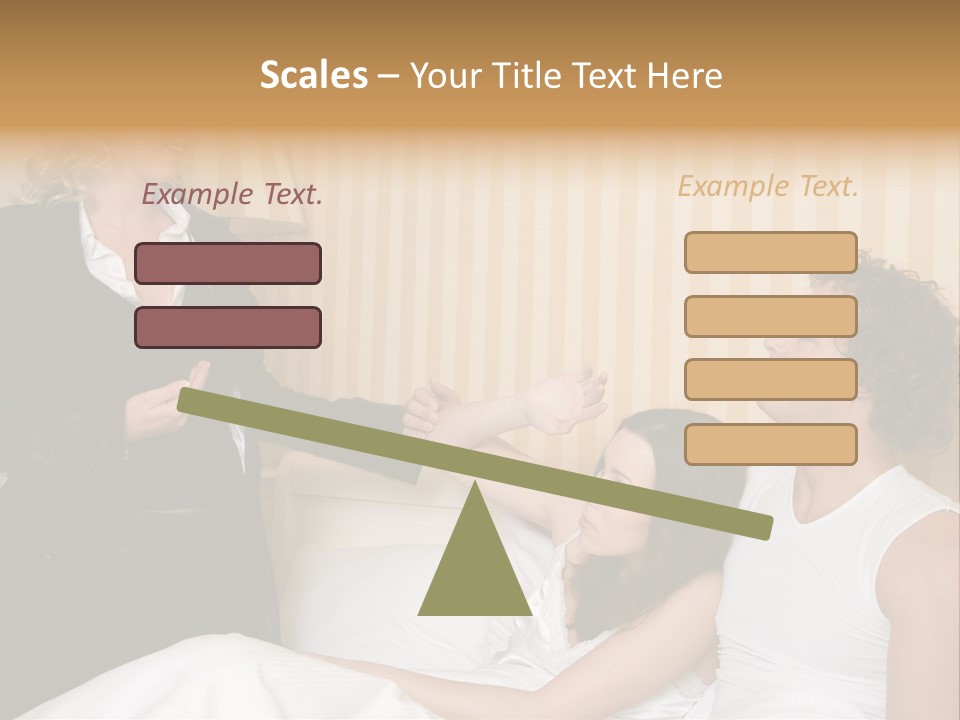Couple In Bed While An Angry Woman Stand Next To The Bed PowerPoint Template