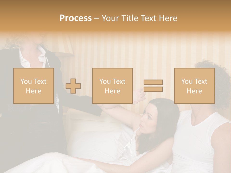 Couple In Bed While An Angry Woman Stand Next To The Bed PowerPoint Template