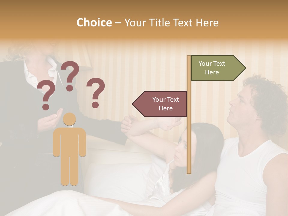 Couple In Bed While An Angry Woman Stand Next To The Bed PowerPoint Template