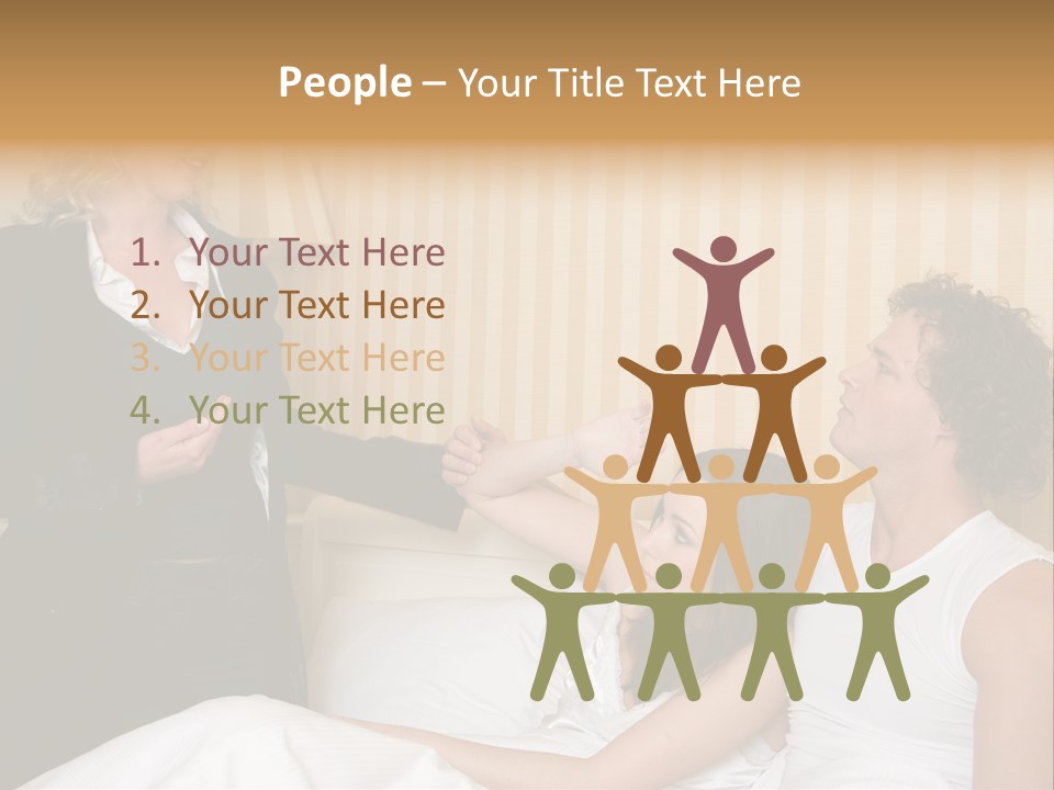 Couple In Bed While An Angry Woman Stand Next To The Bed PowerPoint Template