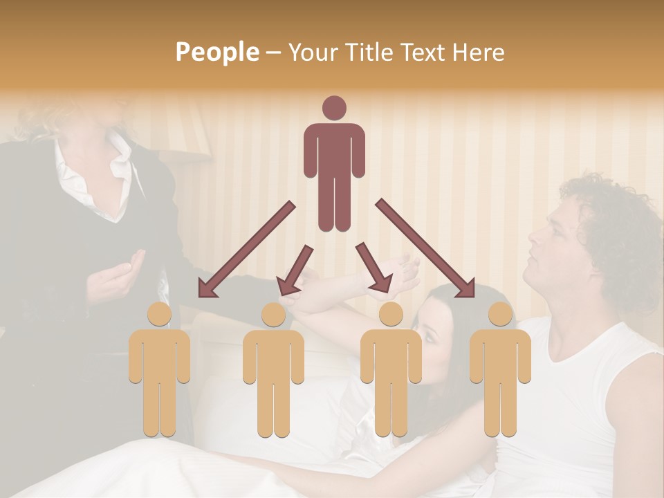 Couple In Bed While An Angry Woman Stand Next To The Bed PowerPoint Template