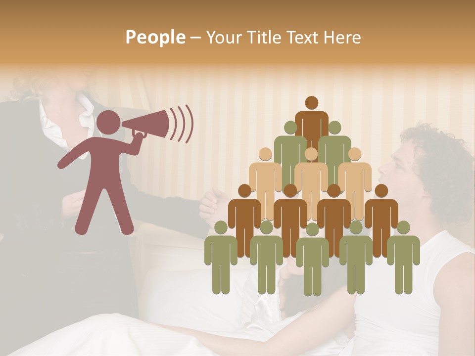Couple In Bed While An Angry Woman Stand Next To The Bed PowerPoint Template