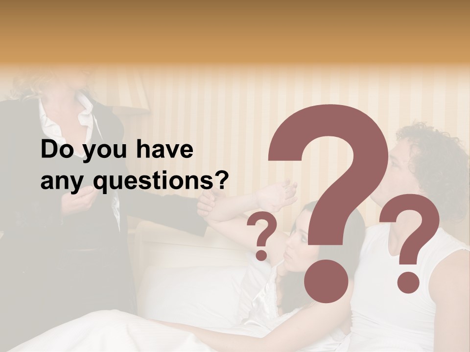 Couple In Bed While An Angry Woman Stand Next To The Bed PowerPoint Template