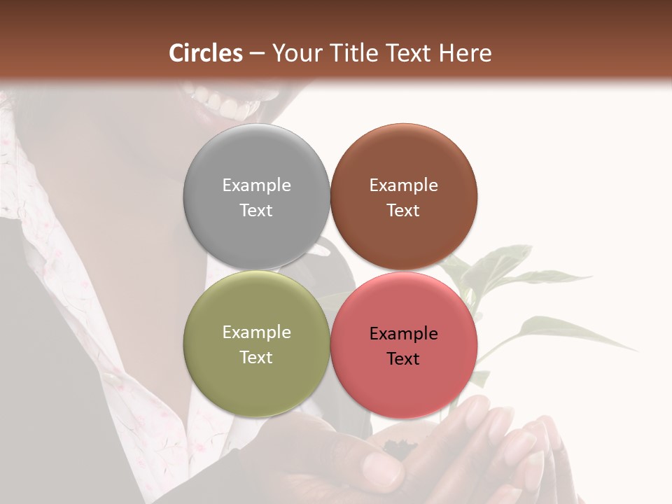 A Pretty Business Woman Holding A Growing Plant PowerPoint Template