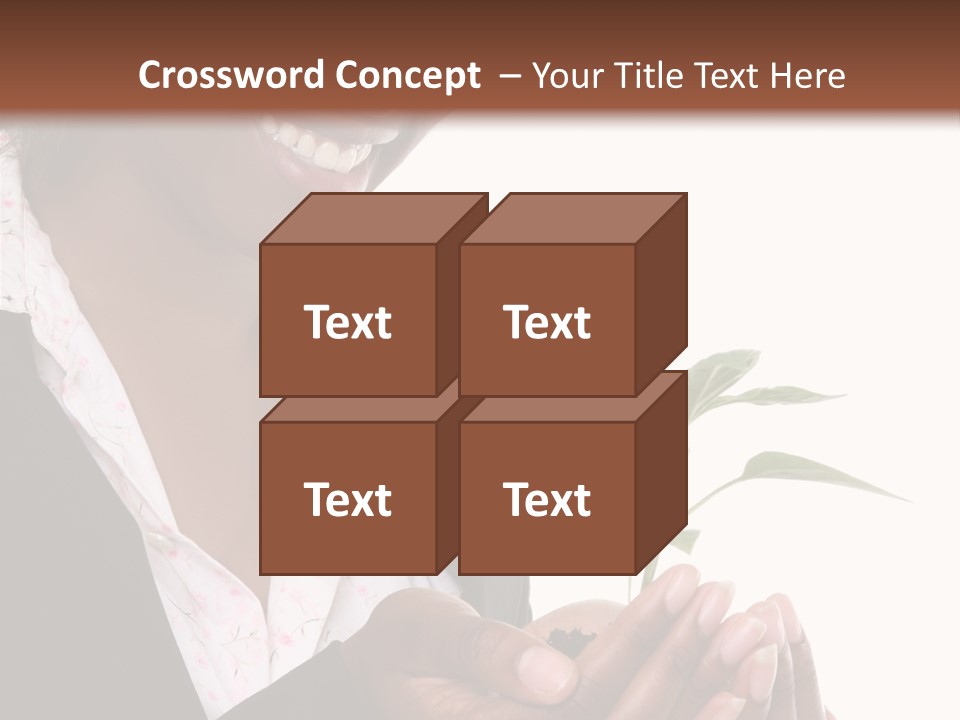 A Pretty Business Woman Holding A Growing Plant PowerPoint Template