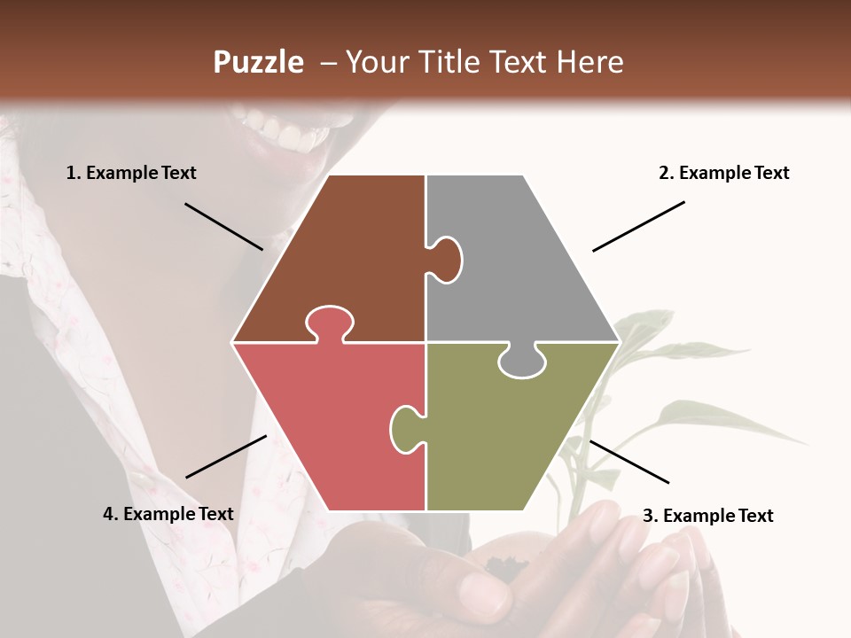 A Pretty Business Woman Holding A Growing Plant PowerPoint Template