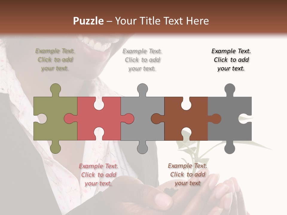 A Pretty Business Woman Holding A Growing Plant PowerPoint Template