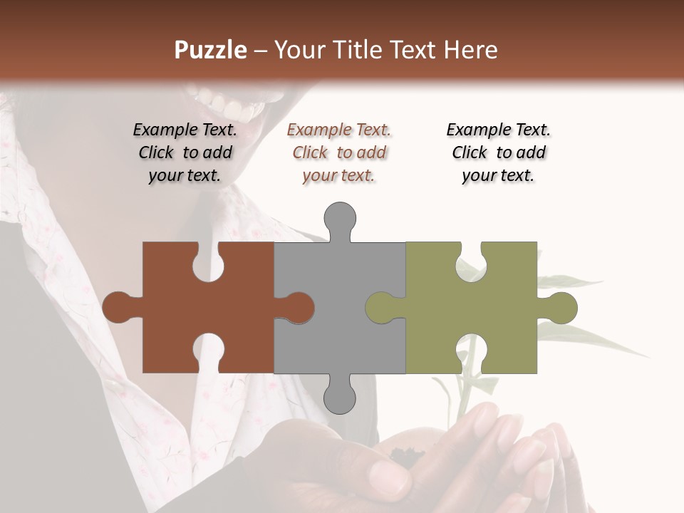 A Pretty Business Woman Holding A Growing Plant PowerPoint Template