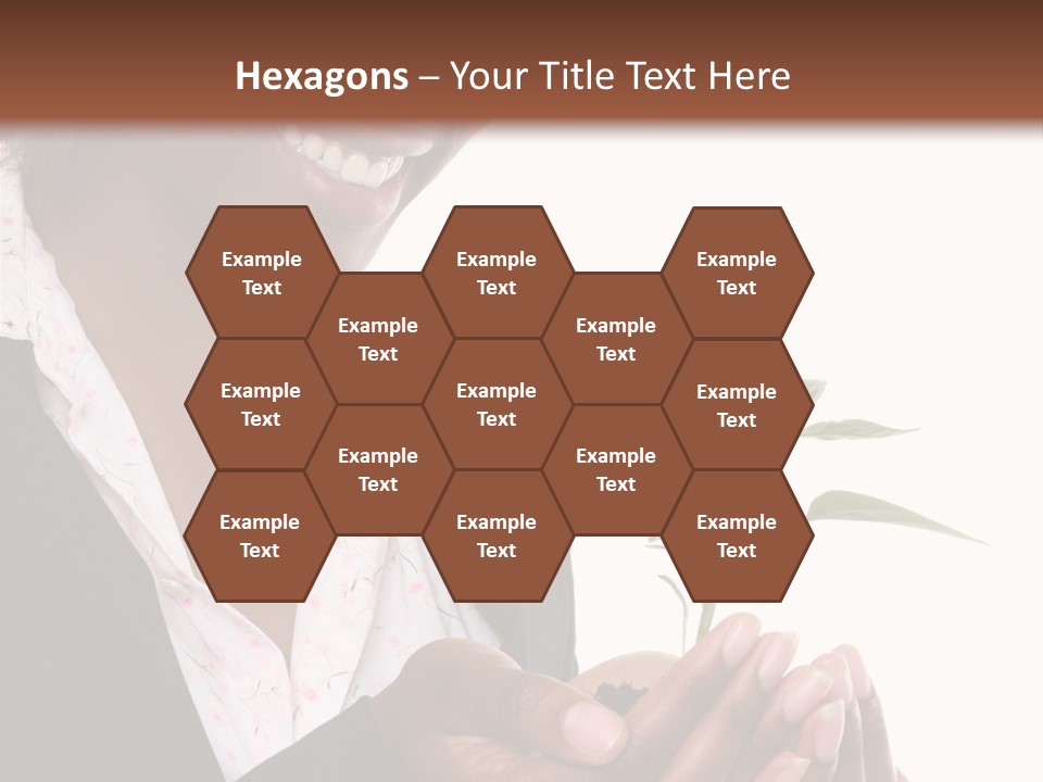 A Pretty Business Woman Holding A Growing Plant PowerPoint Template