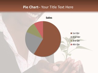 A Pretty Business Woman Holding A Growing Plant PowerPoint Template