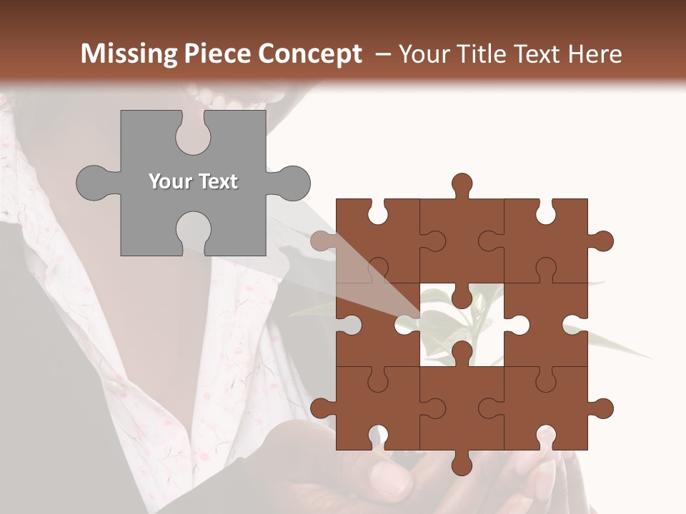 A Pretty Business Woman Holding A Growing Plant PowerPoint Template